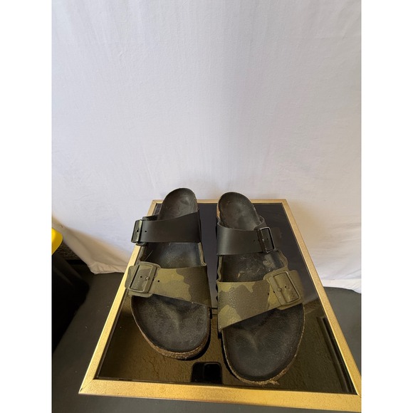 Birkenstock Arizona Camo Black Two Strap Sandals Mens Camouflage Slides Cork 10 main image 5